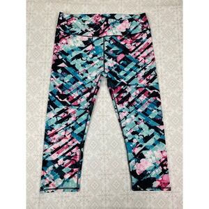 Fabletics Salar Capri Floral Print Cropped Leggings Activewear - Size L